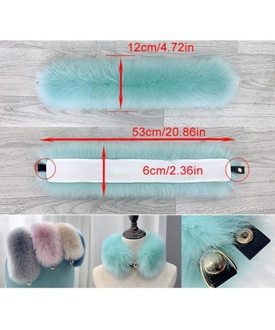 Faux Fur Collar Wrap for Women, Snap Button Fluffy Collar Scarf Winter Neck Warmer for Parkas Jacket Coat Khaki $10.22 Scarves