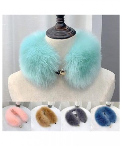 Faux Fur Collar Wrap for Women, Snap Button Fluffy Collar Scarf Winter Neck Warmer for Parkas Jacket Coat Khaki $10.22 Scarves