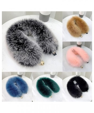 Faux Fur Collar Wrap for Women, Snap Button Fluffy Collar Scarf Winter Neck Warmer for Parkas Jacket Coat Khaki $10.22 Scarves