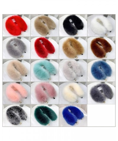 Faux Fur Collar Wrap for Women, Snap Button Fluffy Collar Scarf Winter Neck Warmer for Parkas Jacket Coat Khaki $10.22 Scarves