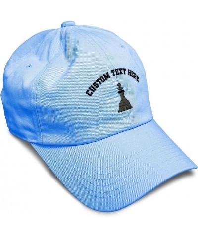 Soft Baseball Cap Chess Pawn Embroidery Chess Chess Pawn Twill Cotton Dad Hats for Men & Women Light Blue Personalized Text H...