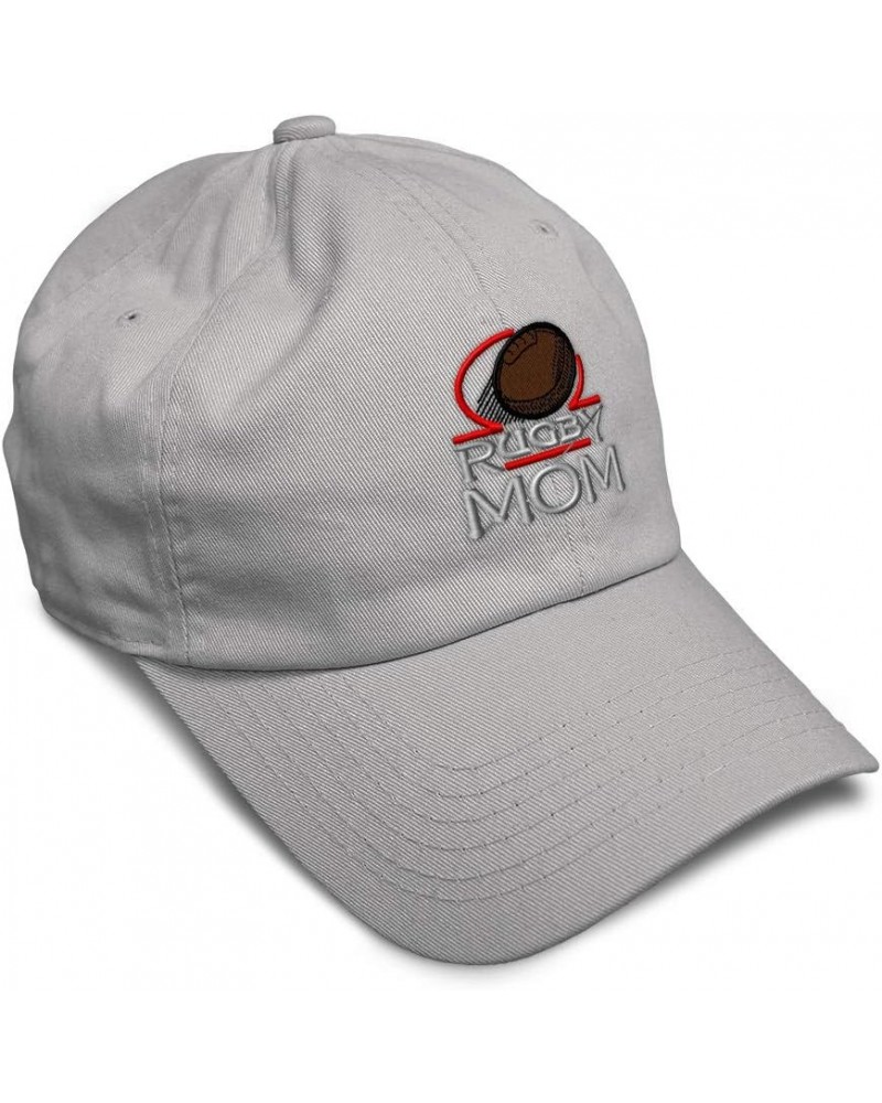 Custom Soft Baseball Cap Rugby Mom Embroidery Humor Sport Twill Cotton Ball Dad Hats for Men & Women Light Grey Design Only $...