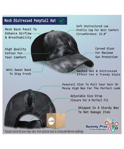 Womens Ponytail Cap Paramedic Emergency Cotton Nurse Distressed Trucker Hat Tie Dye Black Design Only $12.90 Baseball Caps