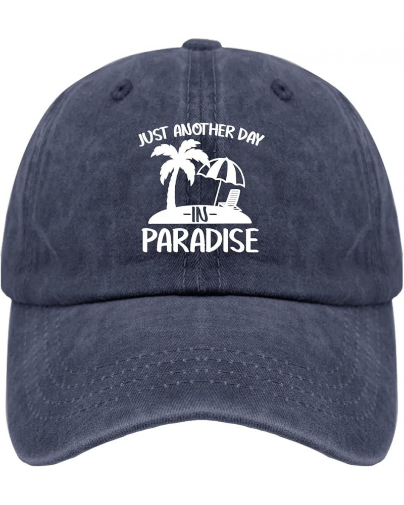 Just Another Day in Paradise Sun Hat USA Hat Pigment Black Trucker Hats Women Gifts for Him Workout Cap Navy Blue $11.87 Buck...