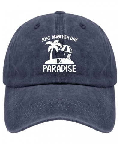 Just Another Day in Paradise Sun Hat USA Hat Pigment Black Trucker Hats Women Gifts for Him Workout Cap Navy Blue $11.87 Buck...