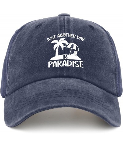 Just Another Day in Paradise Sun Hat USA Hat Pigment Black Trucker Hats Women Gifts for Him Workout Cap Navy Blue $11.87 Buck...