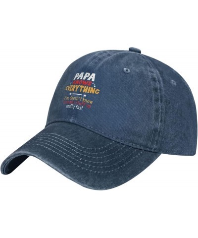 Papa Knows Everything Cowboy Cap Outdoor Leisure Adjustable Cowboy Hat Unisex Black Navy Blue $11.21 Cowboy Hats