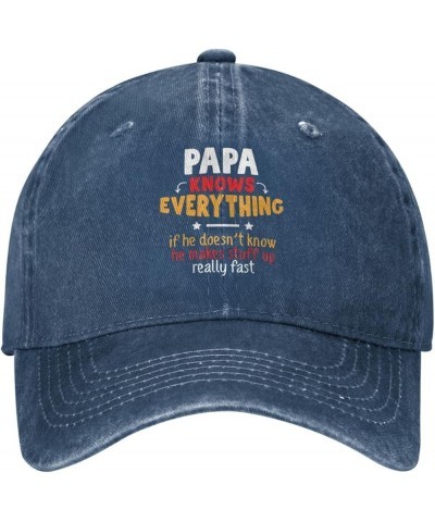 Papa Knows Everything Cowboy Cap Outdoor Leisure Adjustable Cowboy Hat Unisex Black Navy Blue $11.21 Cowboy Hats