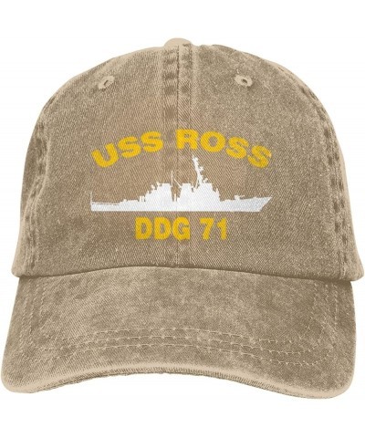 USS Ross DDG 71 Flag Baseball Caps Denim Hats Cowboy Knit hat Fisherman's hat Natural $13.67 Baseball Caps