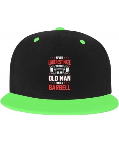 Never Underestimate The Power of an Old Man with A Barbell Baseball Cap for Men Women Snapback Hat Adjustable Flat Bill Hats ...