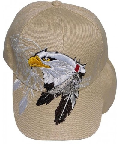 Fitted Hats for Men Baseball Cap - Adjustable Baseball Caps for Men Native Pride Indian Bald Eagle Feathers White Shadow Khak...