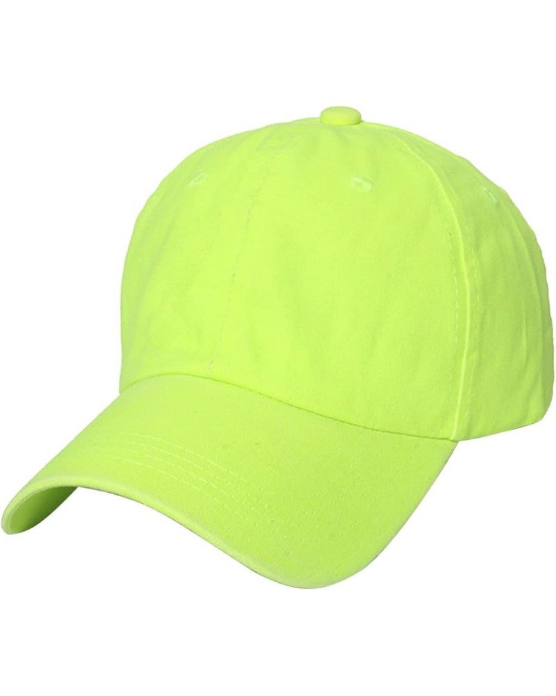 Female Summer Casual Solid Fluorescence Color Baseball Cap Hat Visors Caps Women's Beach Caps (Green, One Size) One Size Yell...