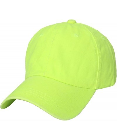 Female Summer Casual Solid Fluorescence Color Baseball Cap Hat Visors Caps Women's Beach Caps (Green, One Size) One Size Yell...