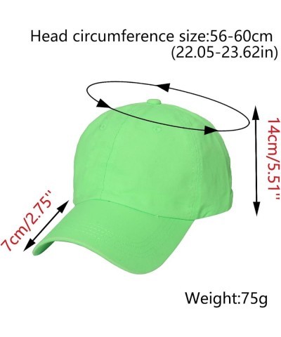 Female Summer Casual Solid Fluorescence Color Baseball Cap Hat Visors Caps Women's Beach Caps (Green, One Size) One Size Yell...