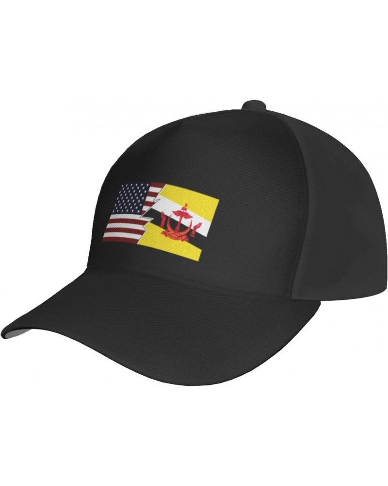 Torn Style Us and Brunei Flags Baseball Cap for Men Women Adjustable Dad Hat Outdoor Casual Trucker Caps Sun Hats Black $12.9...