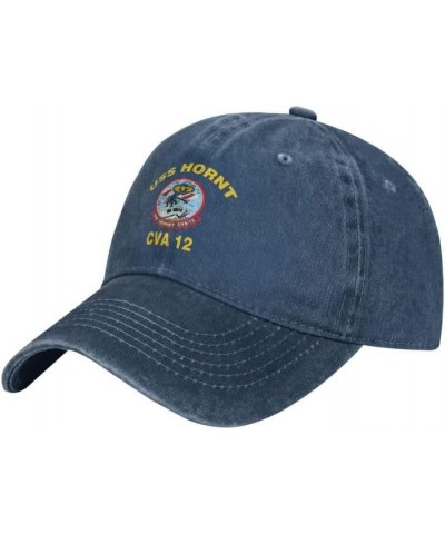 USS Hornet Cv-Cva-Cvs-12 Flag Baseball Caps Denim Hats Cowboy Knit hat Fisherman's hat Navy Blue $16.07 Baseball Caps