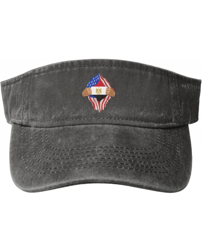 Hand Tear Flag of Egypt Sun Hat Sun Visor Hats for Women Men Baseball Cap Golf Hats Deep Heather $11.84 Visors