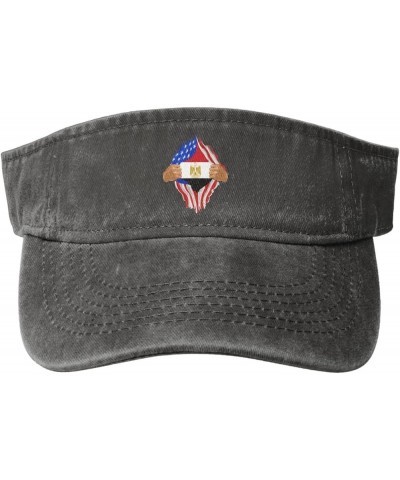 Hand Tear Flag of Egypt Sun Hat Sun Visor Hats for Women Men Baseball Cap Golf Hats Deep Heather $11.84 Visors