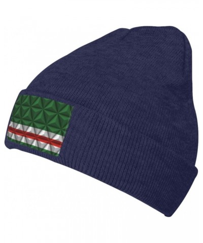 Flag of Chechen Republic of Ichkeria with Polygon Effect Beanie Hat for Men Women Soft Cozy Skull Cap Winter Warm Knit Hats N...