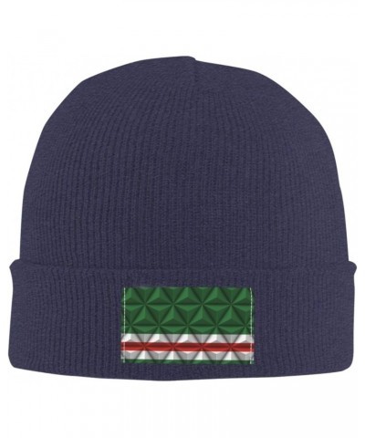 Flag of Chechen Republic of Ichkeria with Polygon Effect Beanie Hat for Men Women Soft Cozy Skull Cap Winter Warm Knit Hats N...