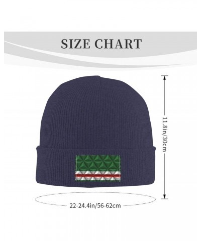 Flag of Chechen Republic of Ichkeria with Polygon Effect Beanie Hat for Men Women Soft Cozy Skull Cap Winter Warm Knit Hats N...