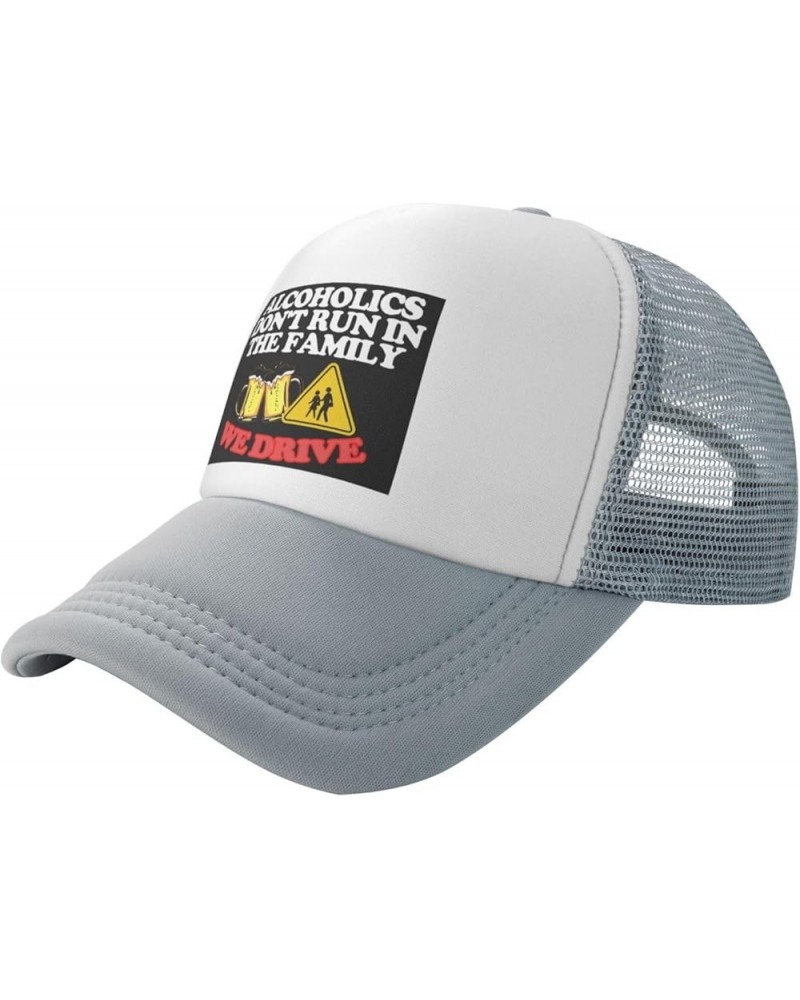 Alcoholics Don't Run We Drive Women's Baseball Cap Retro Trucker Hat Adjustable Gray $9.76 Baseball Caps