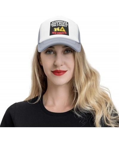 Alcoholics Don't Run We Drive Women's Baseball Cap Retro Trucker Hat Adjustable Gray $9.76 Baseball Caps