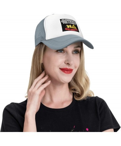 Alcoholics Don't Run We Drive Women's Baseball Cap Retro Trucker Hat Adjustable Gray $9.76 Baseball Caps