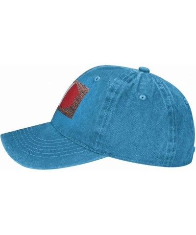 Brick Wall Mexican Flag Casquette Baseball Cap Vintage Denim for Men Women Blue $7.53 Baseball Caps