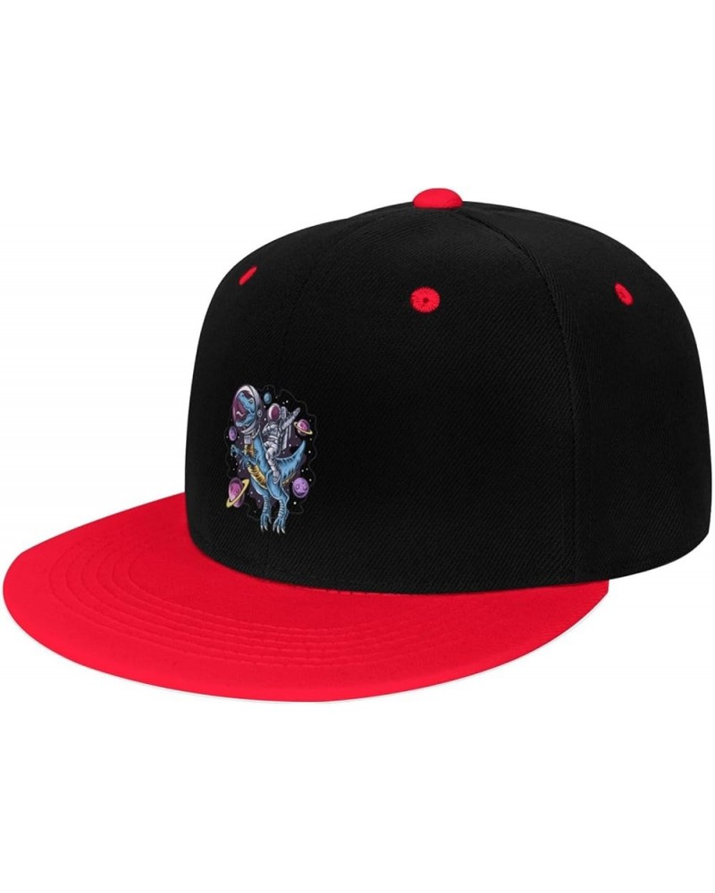 Dinosaurs on The Moon Snapback Hat for Men Women Baseball Cap Trucker Flat Bill Hats Dad Caps Red $12.36 Baseball Caps