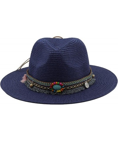 Fashion Panama Hats for Women Men Jazz Fedoras Sun Hats Summer Breathable Elegant Ladies Party Beach Hat Purple-a1 $15.29 Sun...