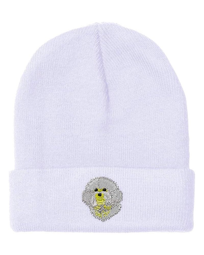 Beanies for Men Bichon Frise Head Embroidery Dogs Winter Hats for Women Acrylic Skull Cap 1 Size White Design Only $18.43 Sku...