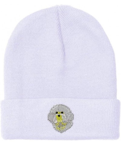 Beanies for Men Bichon Frise Head Embroidery Dogs Winter Hats for Women Acrylic Skull Cap 1 Size White Design Only $18.43 Sku...