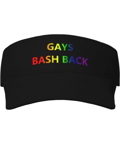 Gays Bash BackPride Flag LGBT Visor Cap Adjustable Uv Protection Sun Visor Hats Empty Top Baseball Hat for Women and Men Blac...