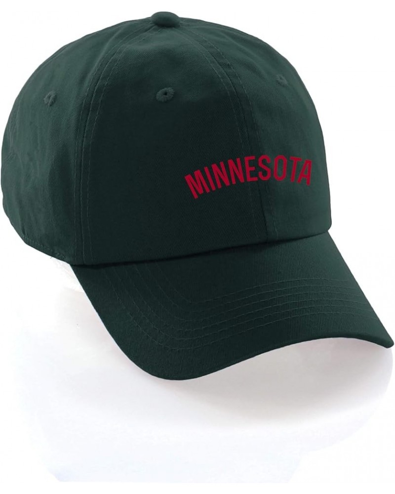 USA Cities Baseball Dad Hat Cap Cotton Unstructure Low Profile Strapback Minnesota Hunter Red $12.21 Baseball Caps