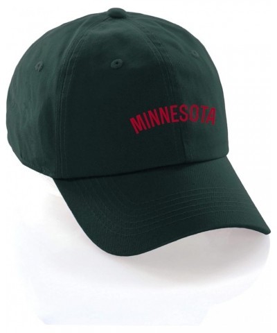 USA Cities Baseball Dad Hat Cap Cotton Unstructure Low Profile Strapback Minnesota Hunter Red $12.21 Baseball Caps