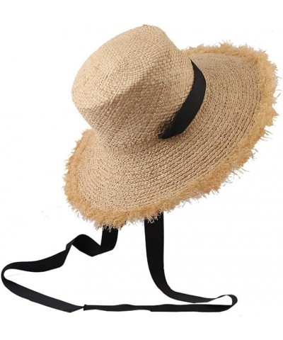 Straw Sun Hat Women Large Jazz Straw Hat Wide Brim Floppy Beach Hat Hand Weave Panama Cap One Size 1 $23.26 Sun Hats