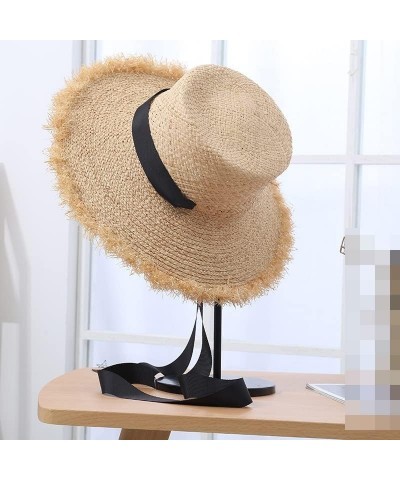 Straw Sun Hat Women Large Jazz Straw Hat Wide Brim Floppy Beach Hat Hand Weave Panama Cap One Size 1 $23.26 Sun Hats