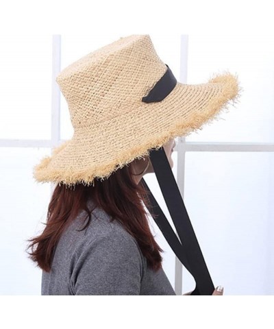 Straw Sun Hat Women Large Jazz Straw Hat Wide Brim Floppy Beach Hat Hand Weave Panama Cap One Size 1 $23.26 Sun Hats