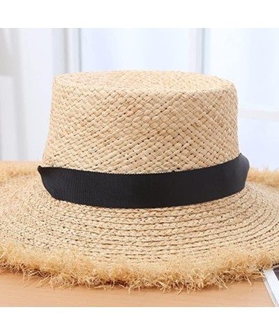 Straw Sun Hat Women Large Jazz Straw Hat Wide Brim Floppy Beach Hat Hand Weave Panama Cap One Size 1 $23.26 Sun Hats