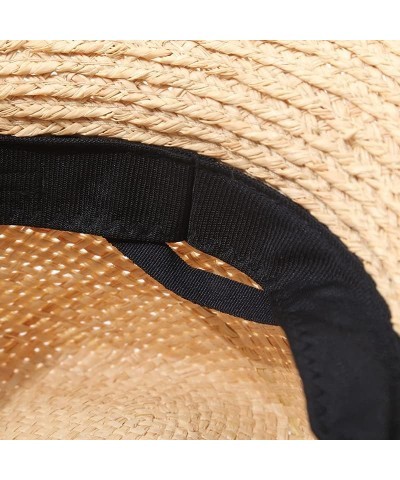 Straw Sun Hat Women Large Jazz Straw Hat Wide Brim Floppy Beach Hat Hand Weave Panama Cap One Size 1 $23.26 Sun Hats