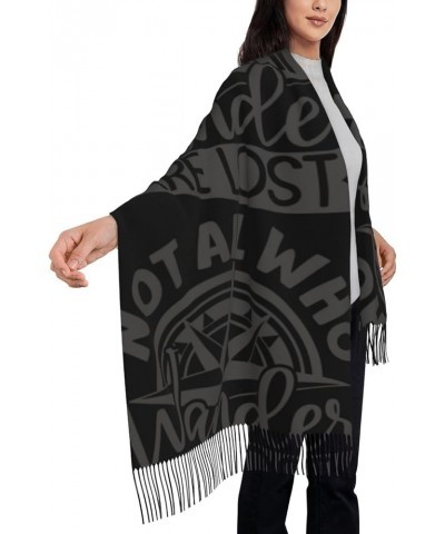 Warm Women Blanket Scarf Oversized Tassel Travel Wrap And Shawl Cozy-Not All Who Wander Are Lost2 Not All Who Wander Are Lost...