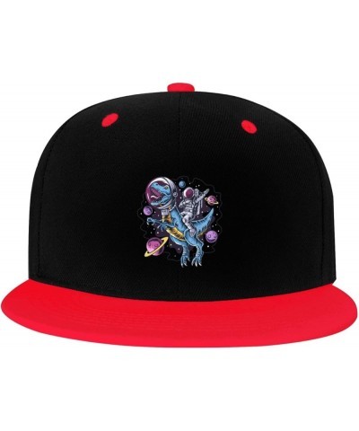 Dinosaurs on The Moon Snapback Hat for Men Women Baseball Cap Trucker Flat Bill Hats Dad Caps Red $12.36 Baseball Caps