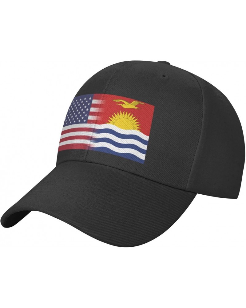 Classics Baseball Cap US Kiribati America Flag Caps Adjustable for Women Men Black $11.86 Baseball Caps