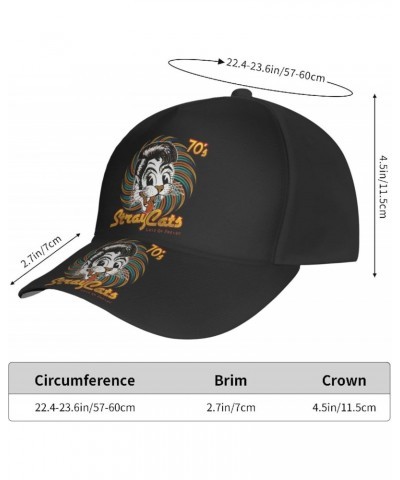 Stray Music Cats Classic Adult Baseball Cap Adjustable Sports Hat Dad Hat Curved Brim Unisex Black $10.59 Baseball Caps