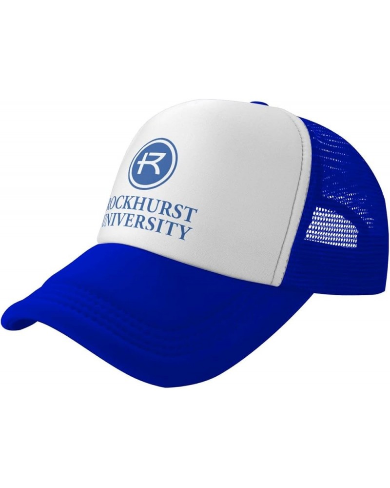 Rockhurst University Logo Trucker Hats for Both Men and Women - Mesh Baseball Snapback Hats Blue $10.04 Baseball Caps