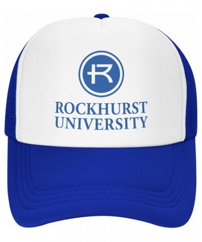 Rockhurst University Logo Trucker Hats for Both Men and Women - Mesh Baseball Snapback Hats Blue $10.04 Baseball Caps