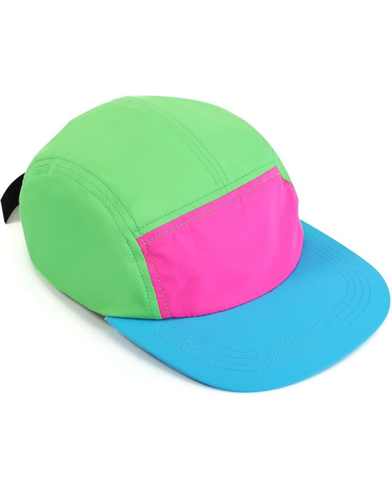 80s 90s Neon Hat Nylon Cap Retro Adjustable Cap for Women Men 80s Costumes Accessories 90s Theme Party Neon Blue Brim $9.45 B...