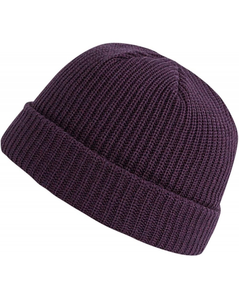 Unisex Slouchy Winter Ski Beanies Casual Soft Warm Hip Hop Caps Knit Winter Cuffed Caps Men Women Sport Beanie Hat Purple $7....