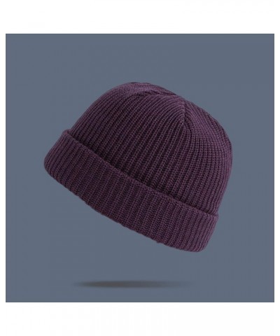 Unisex Slouchy Winter Ski Beanies Casual Soft Warm Hip Hop Caps Knit Winter Cuffed Caps Men Women Sport Beanie Hat Purple $7....